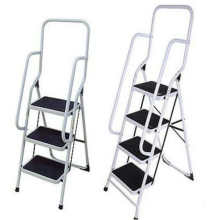 factory high quality household folding 4 step ladder with safety rail